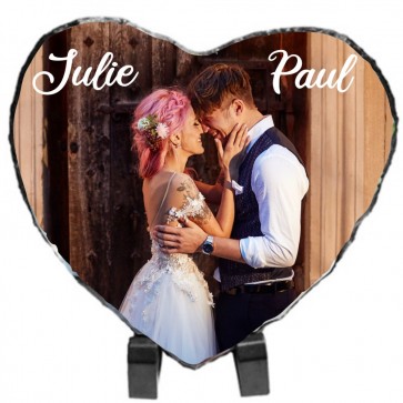 Bloc ardoise brillant Coeur 20x20 cm