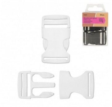 Boucles Anti-glisse Blanc 25mm