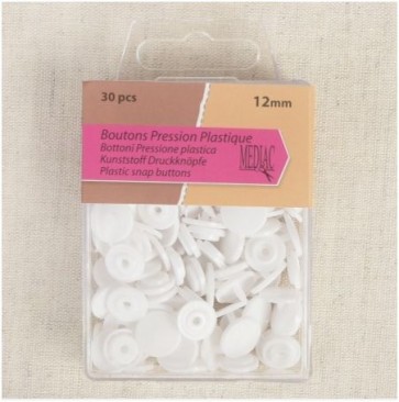 Boutons pression plastique Blanc