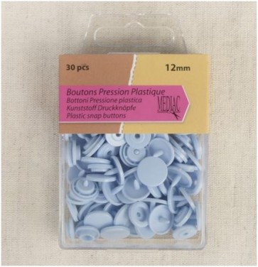Boutons pression plastique Bleu clair