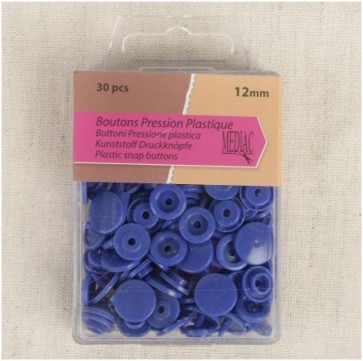 Boutons pression plastique Bleu roi