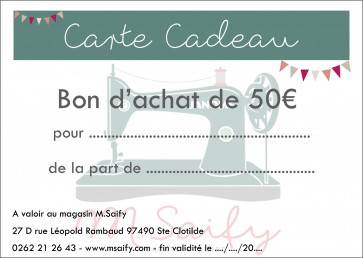 Carte cadeau de 50€