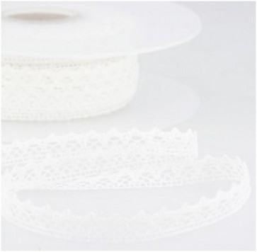 Ruban Dentelle 8mm - Blanc