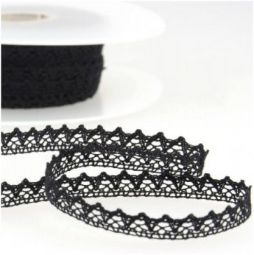 Ruban Dentelle 8mm - Noir
