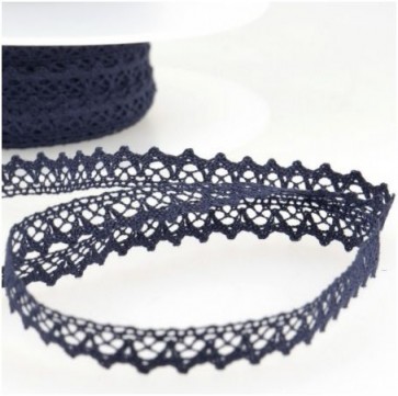 Ruban Dentelle 8mm - Bleu Marine