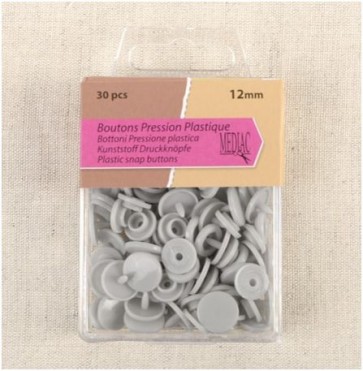 Boutons pression plastique Gris clair