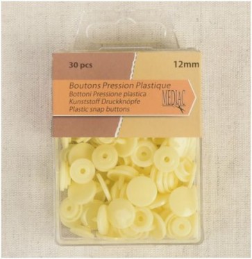 Boutons pression plastique Jaune clair