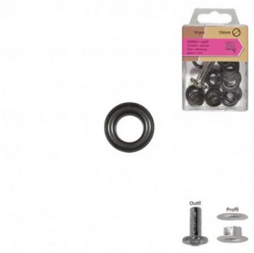 Oeillets + outil Laiton 10mm