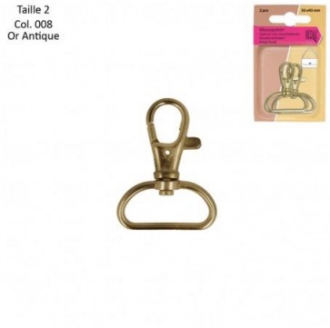 Mousqueton 30 x 40 mm Laiton