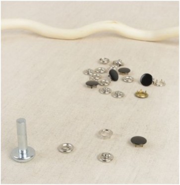 Boutons Pression + outil Noir 11,5mm