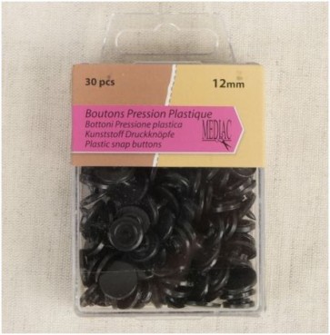 Boutons pression plastique Noir