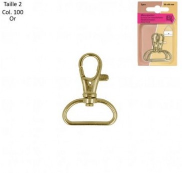 Mousqueton 30 x 40 mm Doré