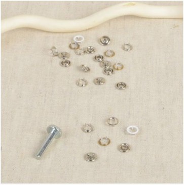 Pressions + outil blanc 9,5mm