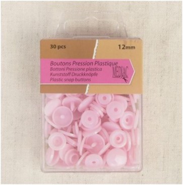 Boutons pression plastique Rose clair