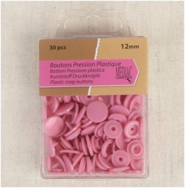 Boutons pression plastique Rose 