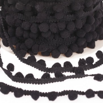 Galon Petits Pompons - Noir