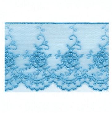 Ruban Dentelle 6cm - Bleu