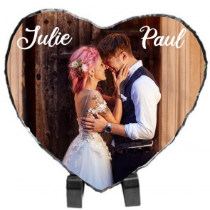 Bloc ardoise brillant Coeur 20x20 cm