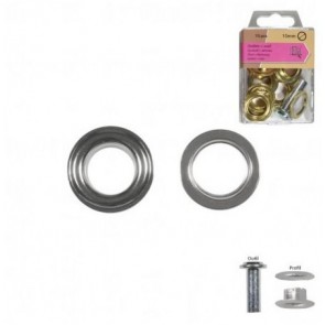 Oeillets + outil Argent  15mm