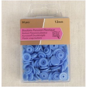 Boutons pression plastique Bleu
