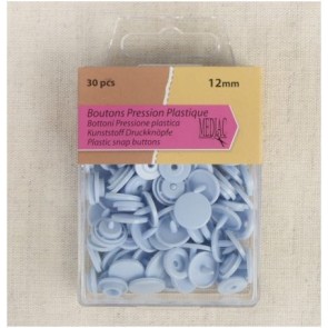 Boutons pression plastique Bleu clair