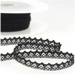 Ruban Dentelle 8mm - Noir