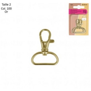 Mousqueton 30 x 40 mm Doré