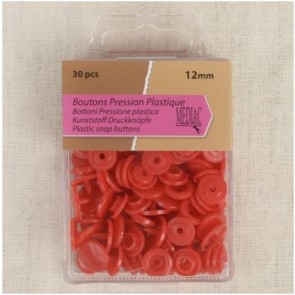 Boutons pression plastique Rouge