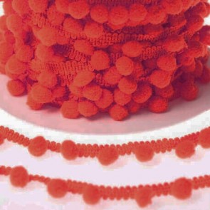 Galon Petits Pompons - Rouge Bordeaux