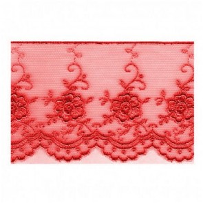 Ruban Dentelle 6cm - Rouge