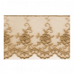 Ruban Dentelle 6cm - Marron Clair